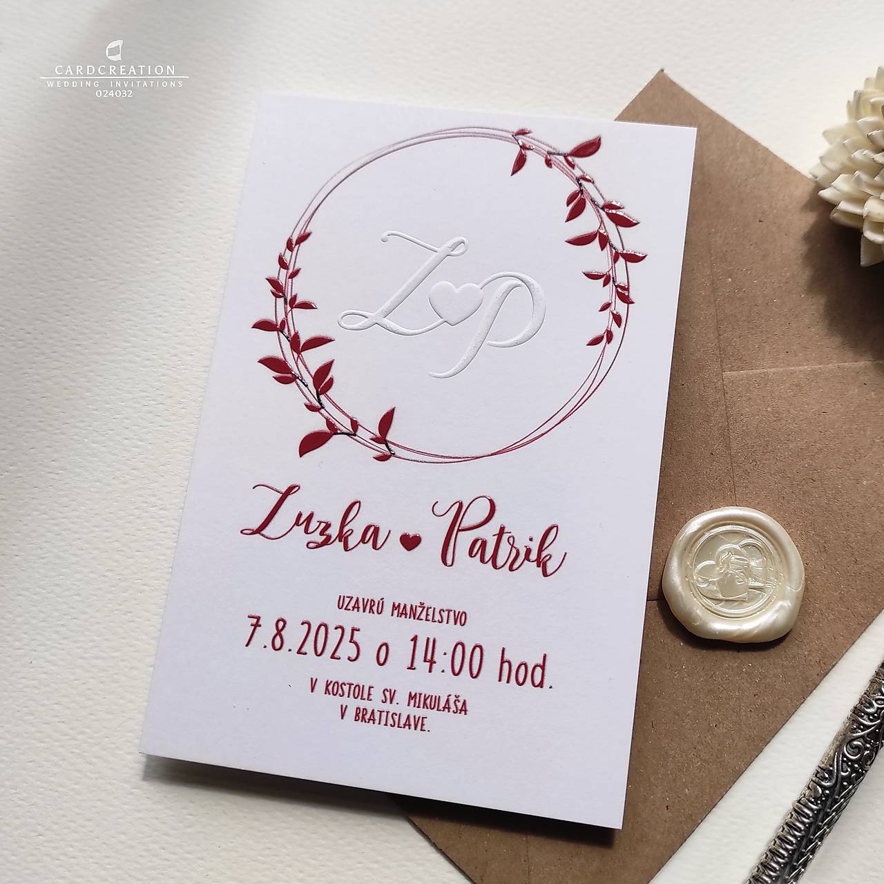 Minimalistické svadobné oznámenie - O24032