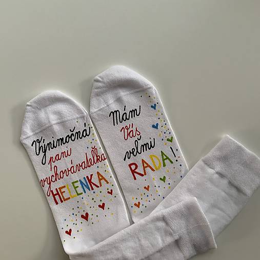 Maľované ponožky pre naj PANI vychovávateľku
