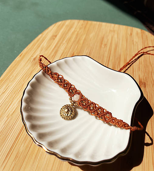 Náhrdelníky - TERRACOTTA AMAZON ROUND micro macramé choker - 16656200_