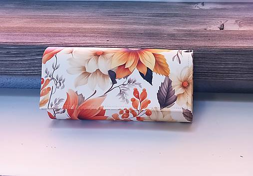 Peňaženka jesenné kvety - ekokoža