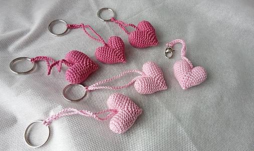 Kľúčenky - Ružové srdiečka  - 16662536_