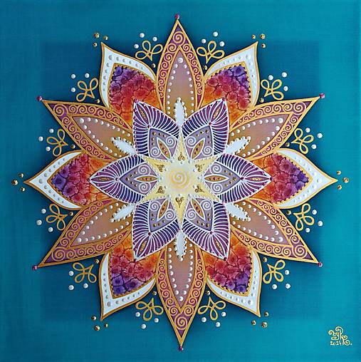 Obrazy - Mandala radostného života, ochrany, lásky a rodinnej sily - 16662339_