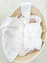 Detský textil - Mušelínová sada pre bábätko s madeirou aj do krstu - 16663240_