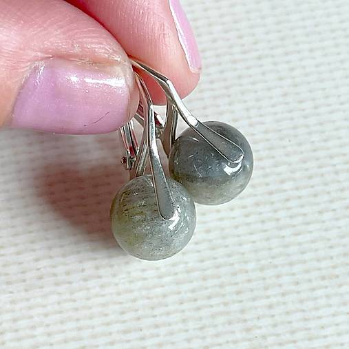 ZĽAVA 10% Labradorite Earrings AG925 / Strieborné náušnice s labradoritom A0047