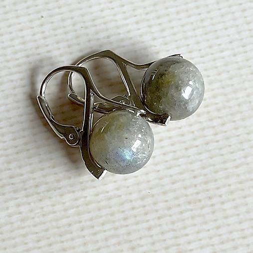 ZĽAVA 10% Labradorite Earrings AG925 / Strieborné náušnice s labradoritom A0047