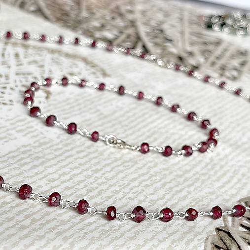 Garnet Rhodolite Bracelet / Náramok granát rodolit, AG925, E035