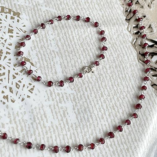 Garnet Rhodolite Bracelet / Náramok granát rodolit, AG925, E035