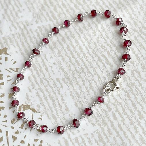 Garnet Rhodolite Bracelet / Náramok granát rodolit, AG925, E035