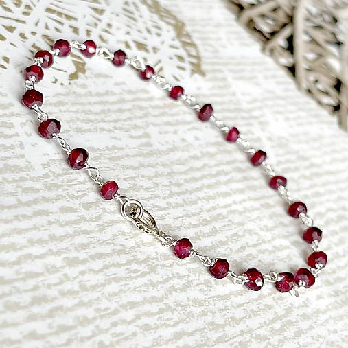 Garnet Rhodolite Bracelet / Náramok granát rodolit, AG925, E035