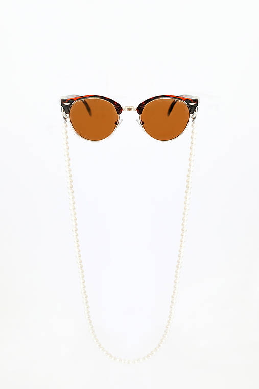 perlová retiazka na okuliare - shell perly