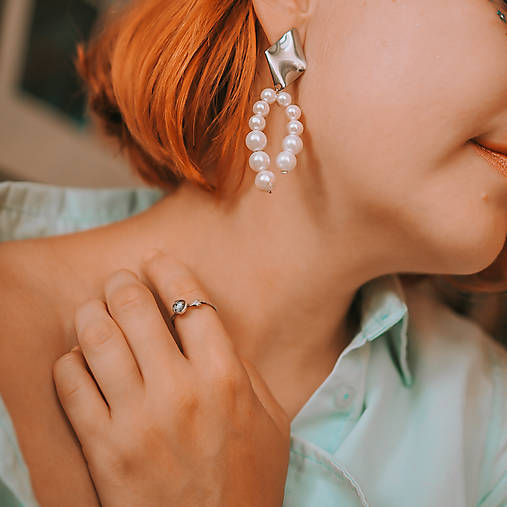 perlové náušnice - shell perly