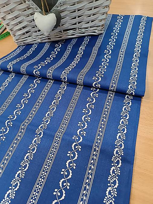Úžitkový textil - Štóla folk v modrom  - 16664400_