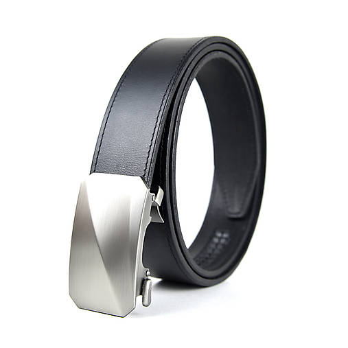 Opasky - Kožený opasok s automatickým zapínaním 3D NICKEL NEW - 16663257_