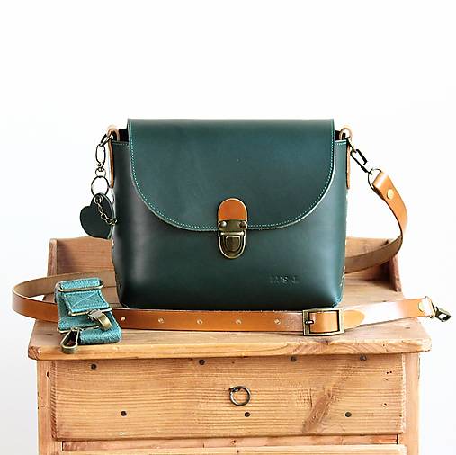 Kabelky - Kožená kabelka *Deep Forest* - 16665529_