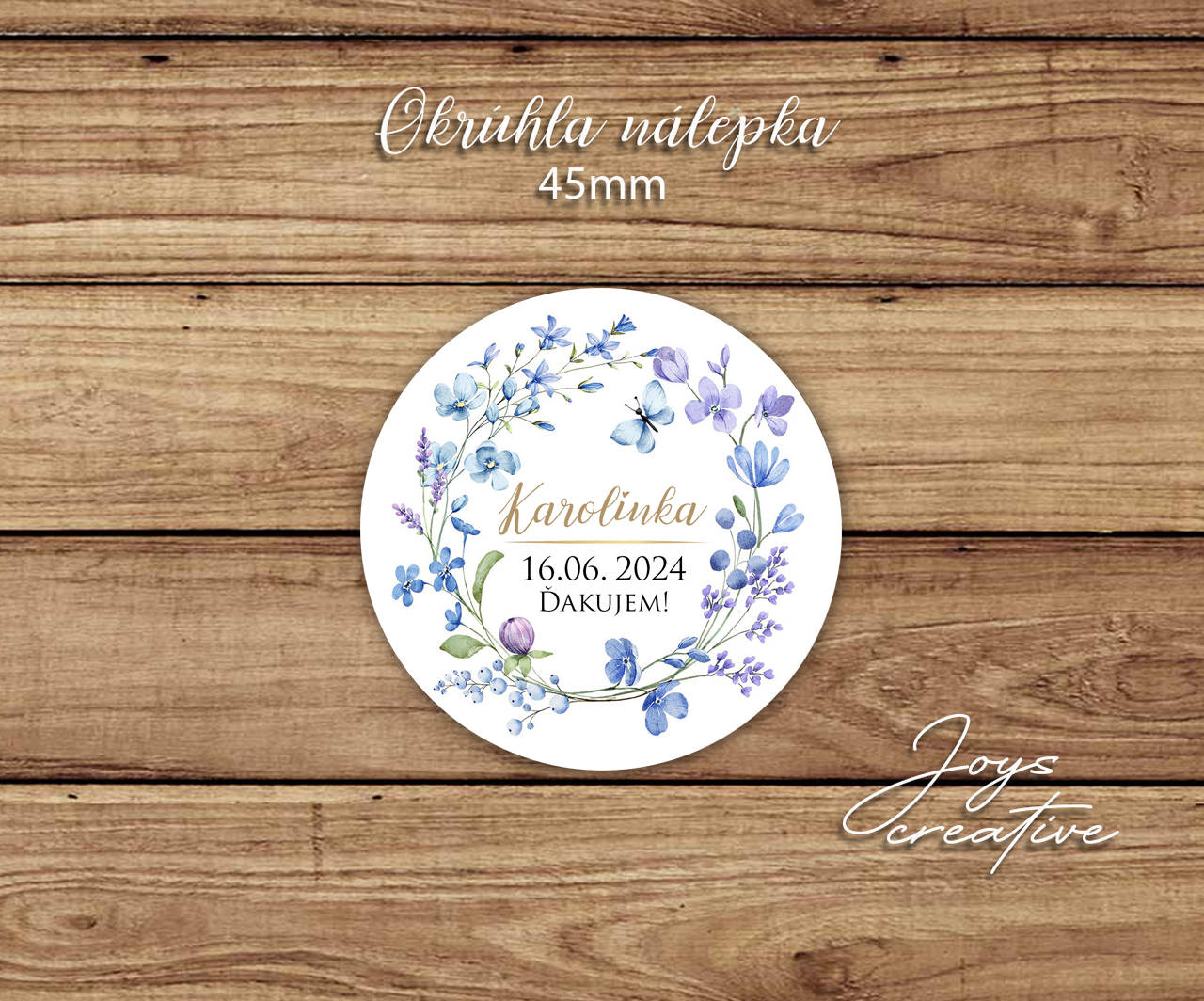 Nálepky  na výslužky na 1. sväté prijímanie,  priemer 40mm B05