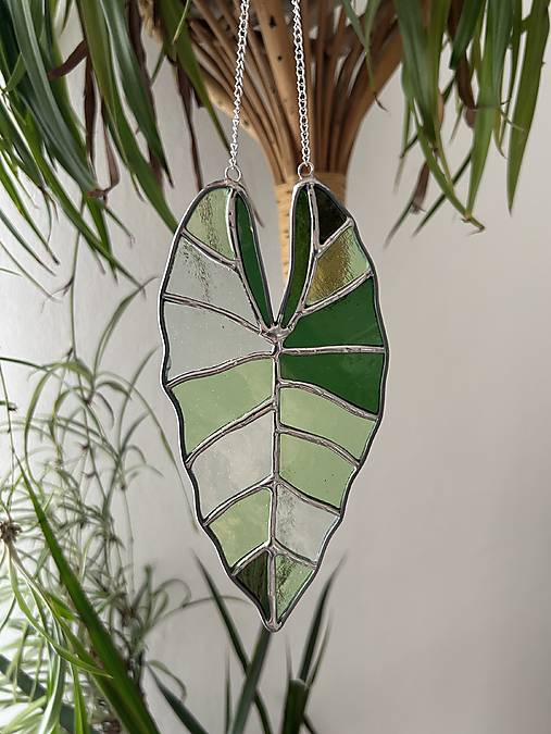 Dekorácie - Vitráž Alocasia - 16667930_