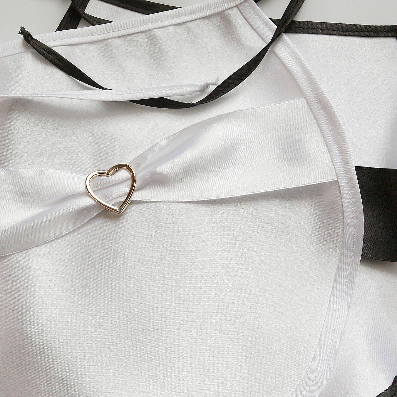 Svadobný podbradnik ONA + ON / strieborné alebo zlaté srdiečka.