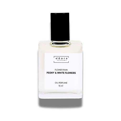 Telová kozmetika - o'dore Perfume oil FLOWER RAIN Peony & White flowers 15ml - 16668465_