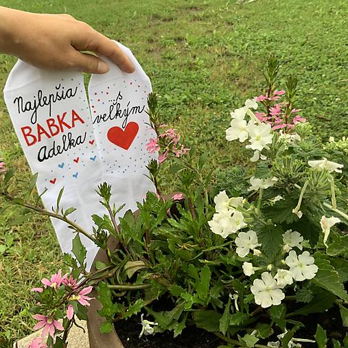 Maľované ponožky pre babku s nápisom: (Najlepšia BABKA (meno)/ s veľkým srdcom)