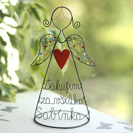 Dekorácie - anjel pre pani učiteľku  20cm - 16668588_