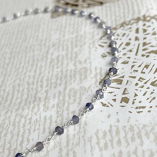 Iolite Necklace Silver Plated / Náhrdelník iolit, postriebrený, AG925, E035