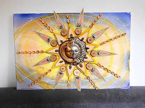 Obrazy - Slnko a mesiac - 16668888_