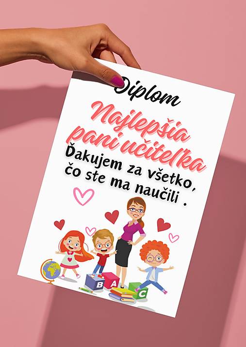 Diplom pre pani učiteľku