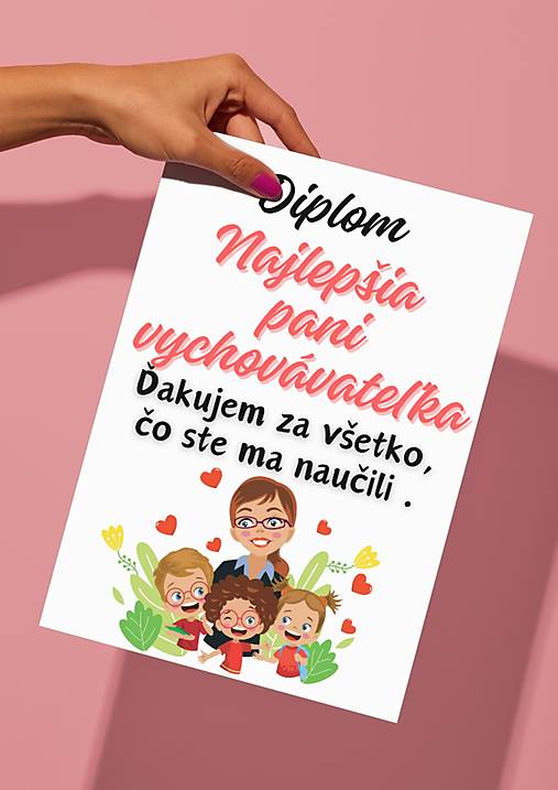Diplom pre pani učiteľku
