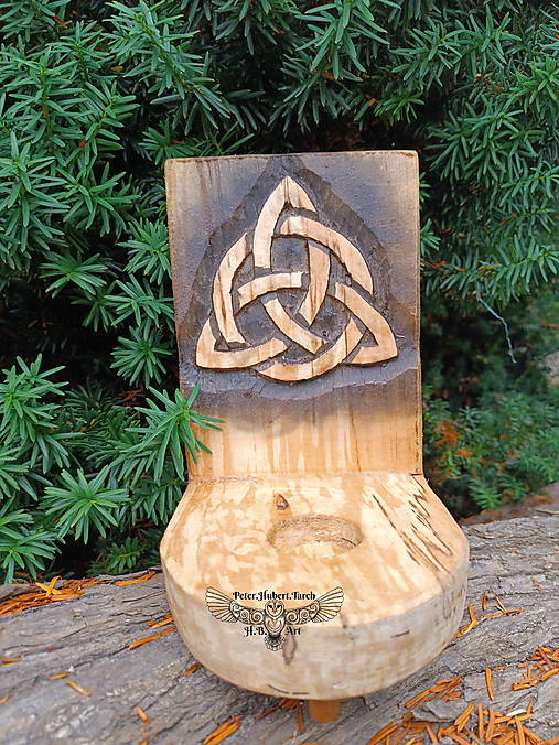 Svietidlá - TRIQUETRA - svietnik - celtic candlestic holder - 16671148_