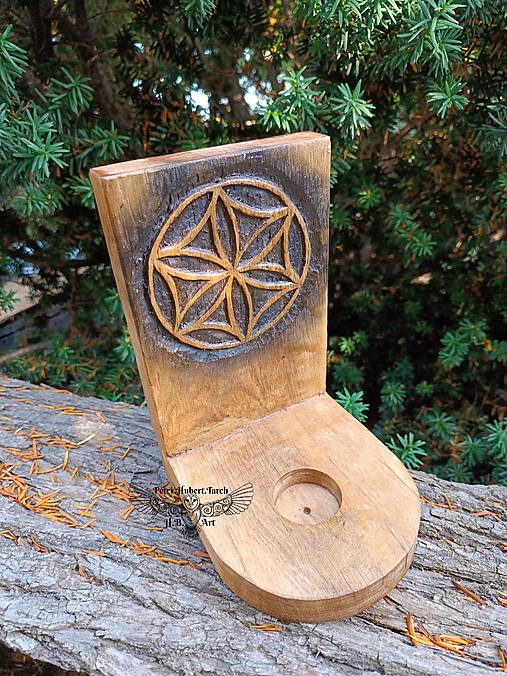 Svietidlá - Kvet života - Perunov kvet - svienik - slavic candlestic holder - 16671203_