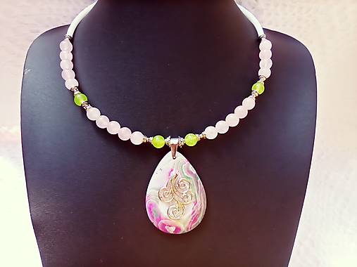 Náhrdelníky - Náhrdelník / Quartz, Chalcedon, Carnelián - 16671271_