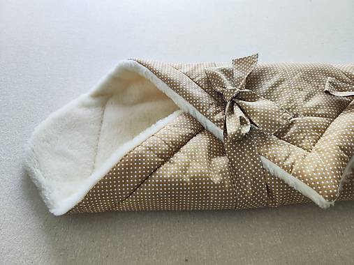 Detský textil - Zavinovačka klasická pre bábätka/ miminká 100% Merino Top Super wash Natural Bodka béžová - 16671529_
