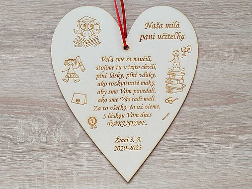 Poďakovanie pre pani učiteľku 25x21cm