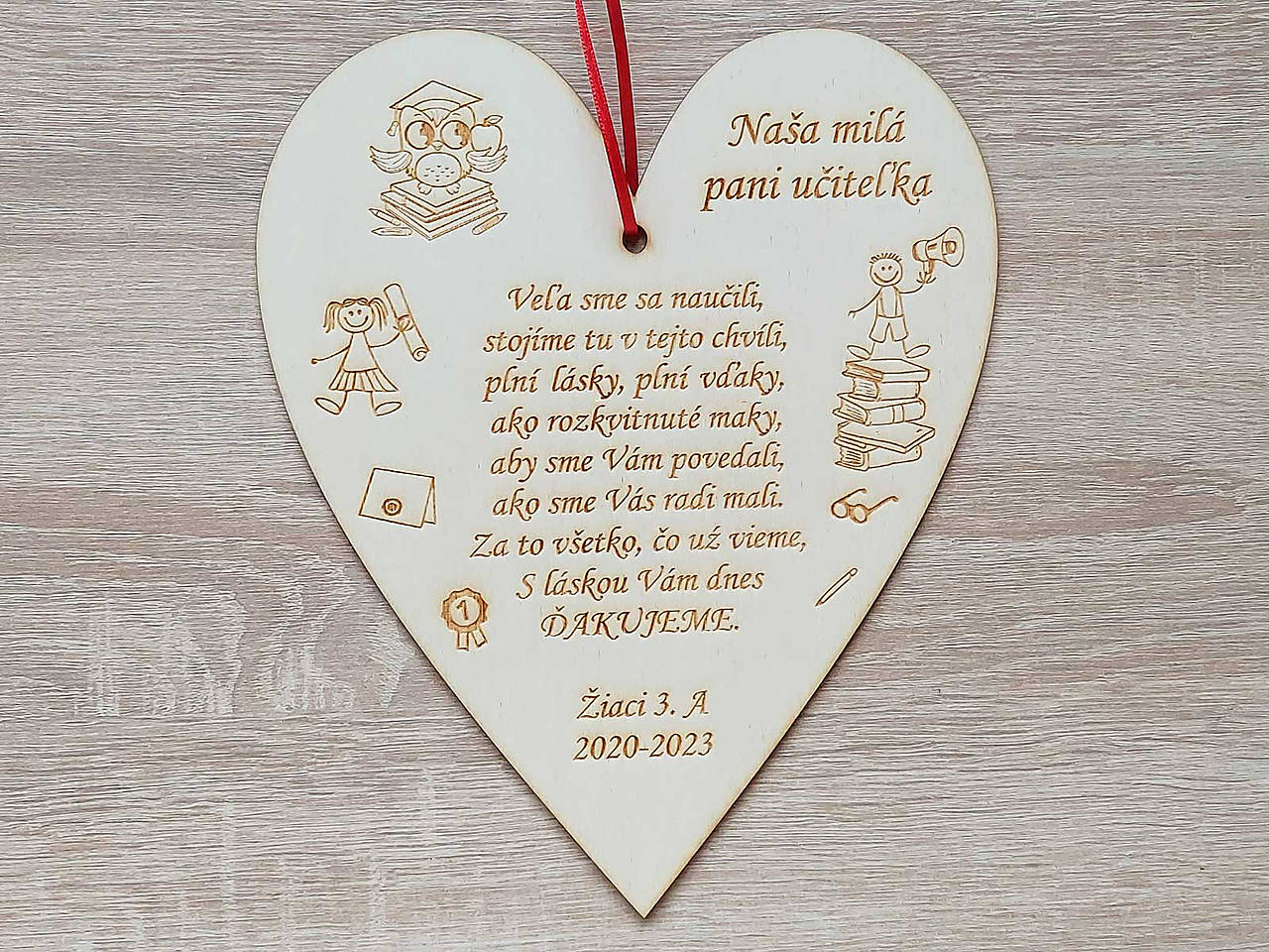 Poďakovanie pre pani učiteľku 25x21cm