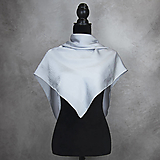 Šatky - Hodvábna šatka STRIEBORNÁ, 90 x 90cm, Slovenská výroba - 16671888_