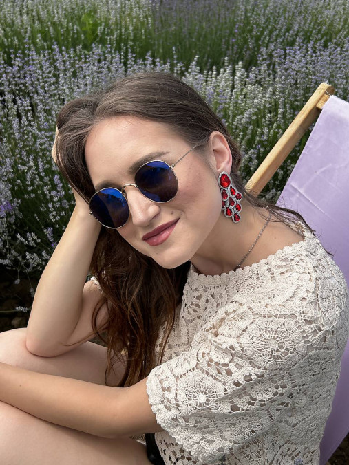 Náušnice - Kaskády - červené - 16674758_