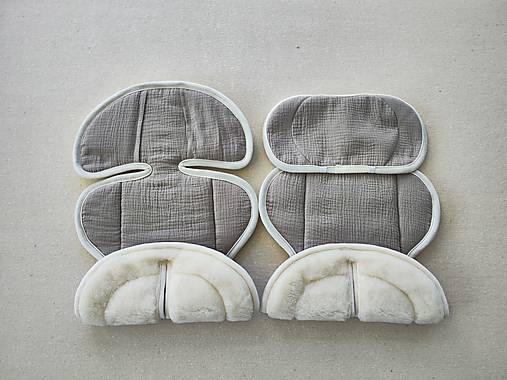 Detský textil - VLNIENKA podložka do vajíčka  0/13 kg 100% Merino Top Super wash Natural 100% Mušelin šedý - 16677036_