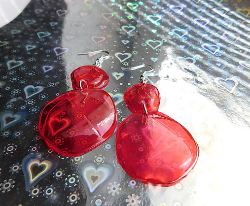 Náušnice - malinové náušničky - 16676550_