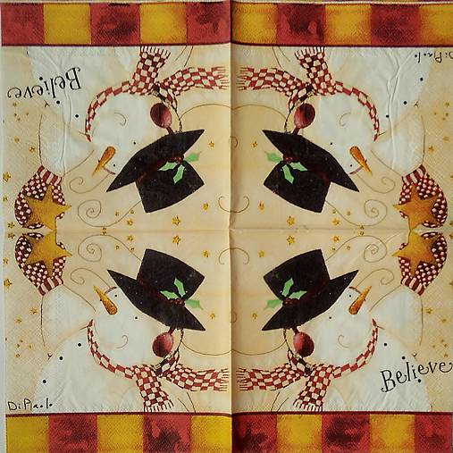 Papier - Vianočný snehuliak - 16676216_