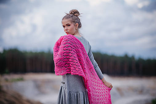 Šatky - Šatka alpaca silk | Divoké maliny - 16678031_