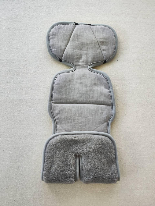 Detský textil - VLNIENKA Podložka do autosedačky GRACO  Slimfit  LX 100% Merino proti poteniu a prechladnutiu 100% Ľan šedý - 16679382_