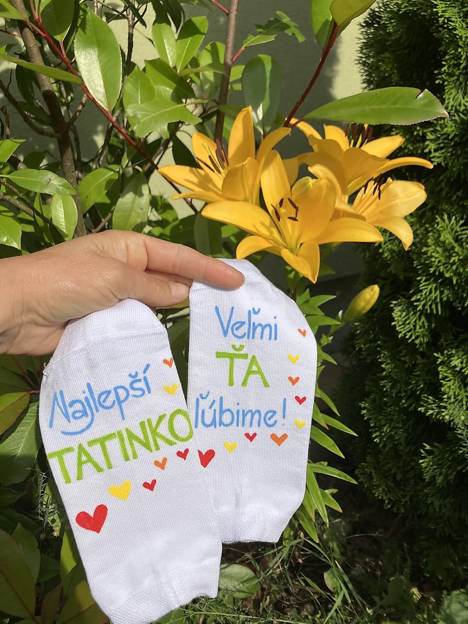 Maľované ponožky pre najlepšieho ocka / tata / tatina / ocinka (Na bielych)