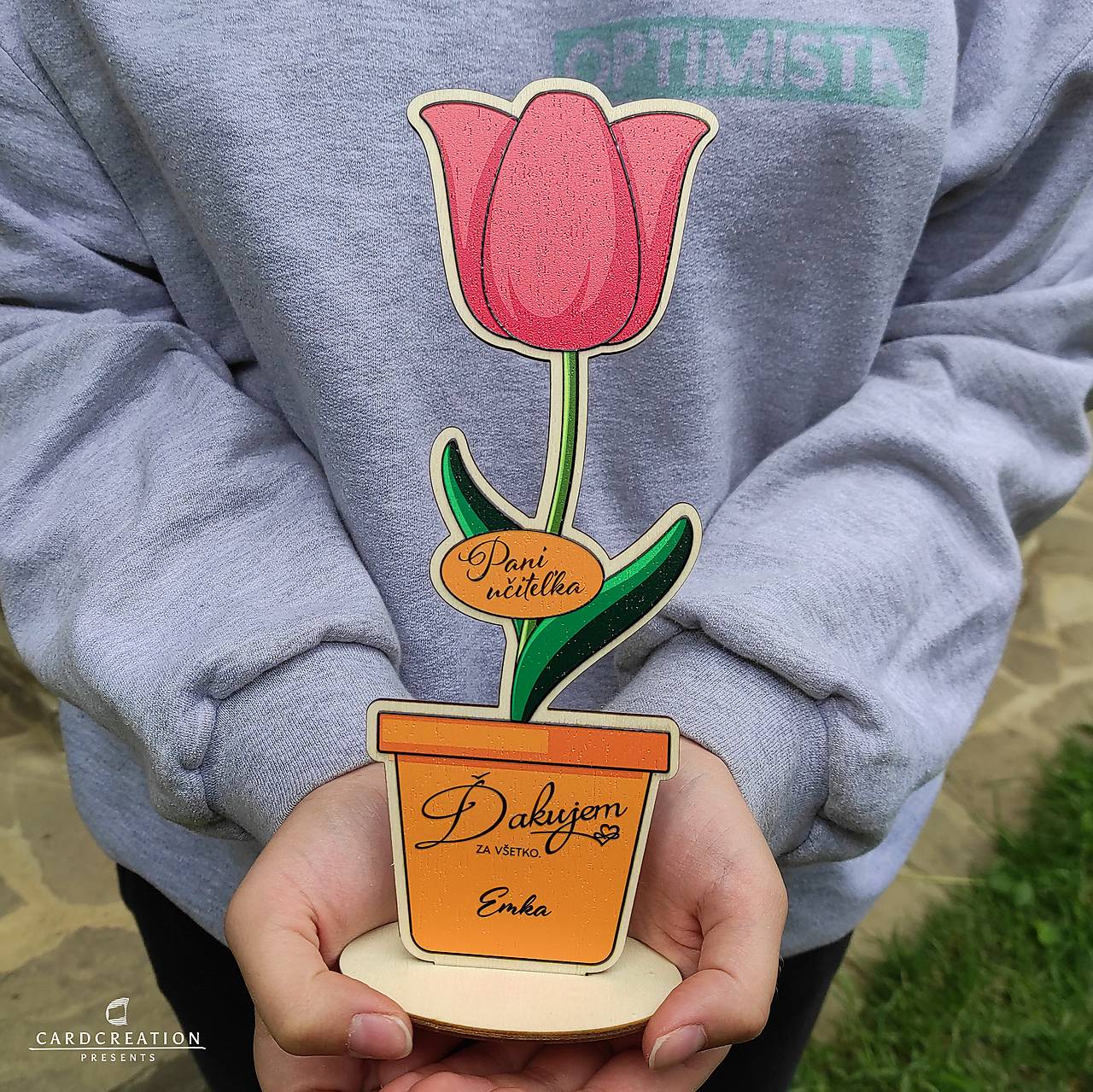Poďakovanie učiteľke - tulipan