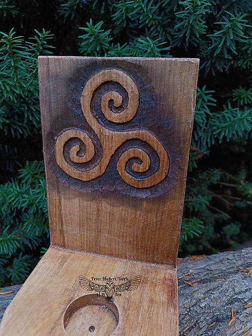 Svietidlá - Triskelion - svietnik - celtic candlestic holder - 16680839_