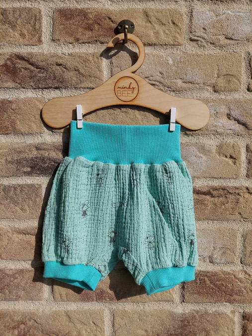 Kraťasky veľkosť 68/74, dvojitá gázovina