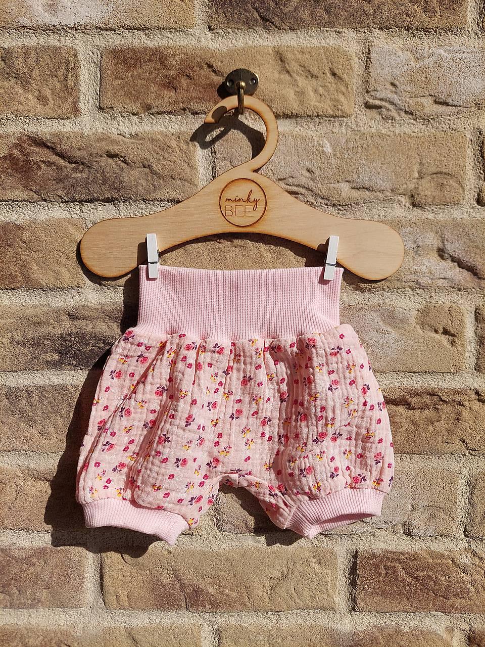 Kraťasky veľkosť 56/62, dvojitá gázovina