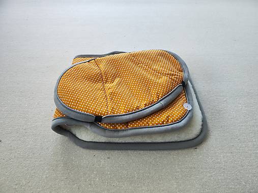 Detský textil - VLNIENKA Podložka do autosedačky  Joie i- spine Safe 100% Merino Top Super wash Natural Bodka horčicová ŠL - 16681065_