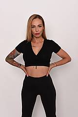 Topy, tričká, tielka - Crop top ACTIVE BLACK by MIKELA - 16680610_