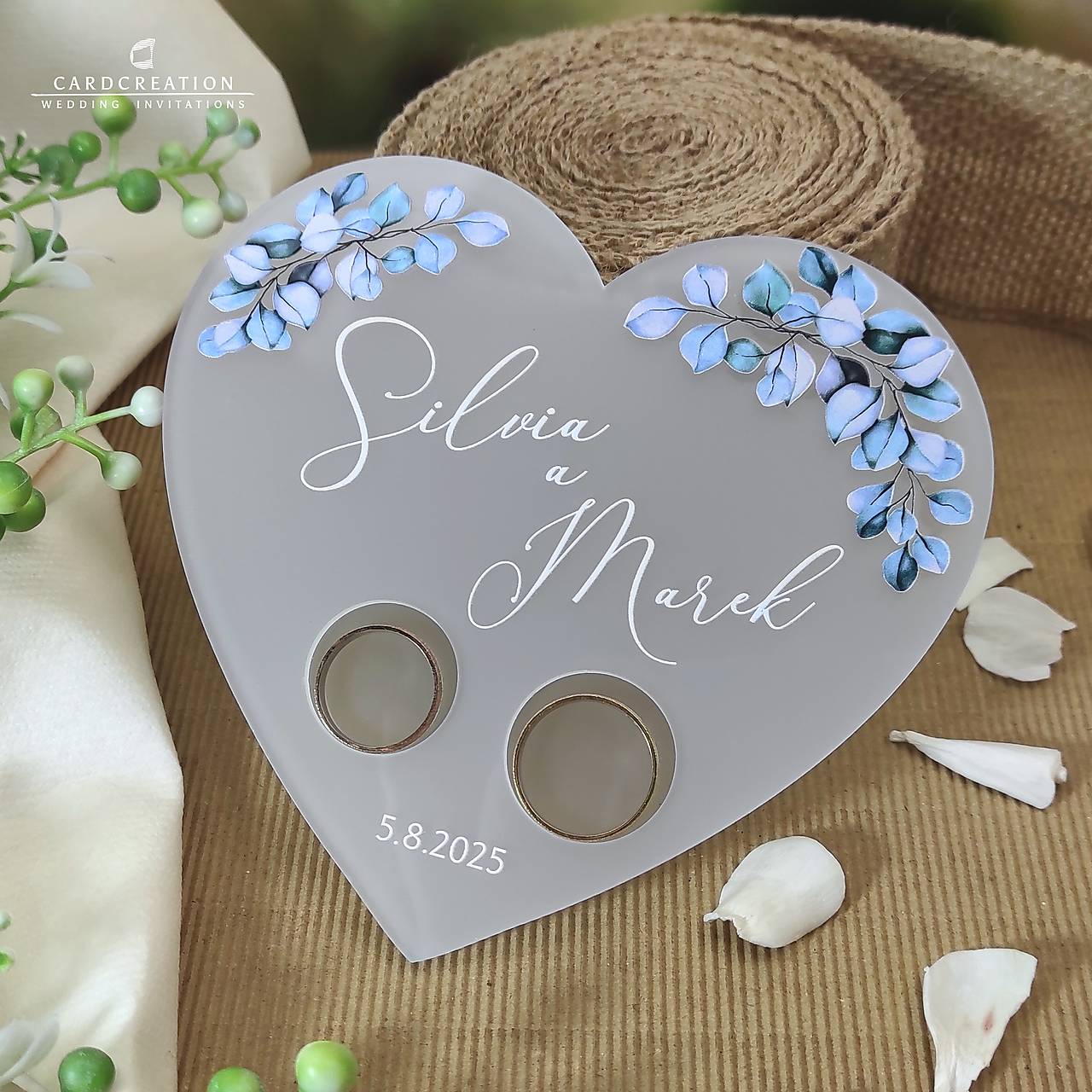 Tanierik na svadobné prstienky - 021