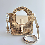 Kabelky - Crossbody háčkovaná kabelka-rafia - 16681413_